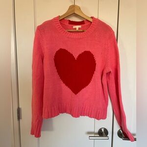 Lisa Todd Pink Crewneck Sweater with Red Heart